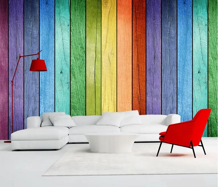 Пользовательские 3d фото обои, настенные фрески, современный декор для гостиной, ТВ фон, обои из дерева, обои для дома, Радужный цвет - Цвет: As Show