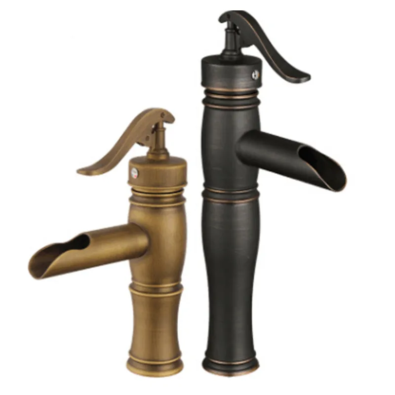 

European Copper Face Pot Faucet Ancient Mixed Faucet Household Wash Pot Faucet Black Faucet