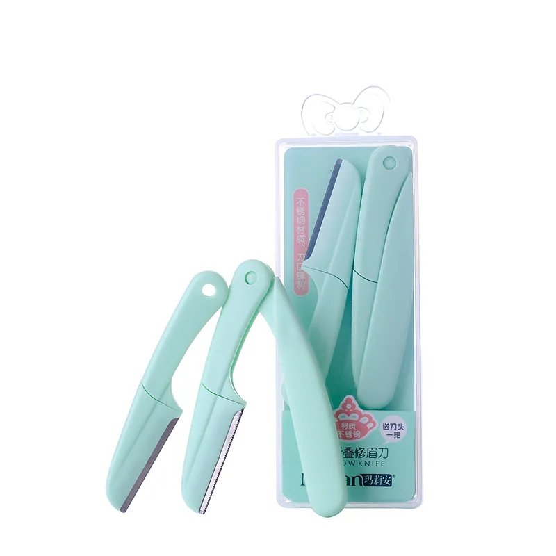 

Folding Eyebrow Shaping Knife Boxed Portable Novice Safe Shaving Eyebrow Knife Beginner Gift Replacement Cutter Head