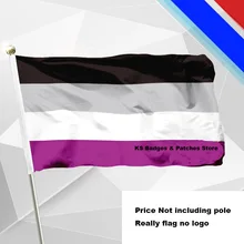 Asexual Pride Flags 14*21CM with Plastic Hand Held