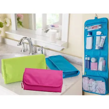 

Multifunctional Portable Folding Travel Storage Bag Wall Mounted Hanging Cosmetic Bag Makeup Organizer Pouch Sundries Case