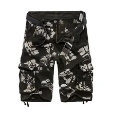 Лето,, хлопковые камуфляжные шорты Карго, мужские повседневные тонкие камуфляжные шорты, мужские шорты для тренировок