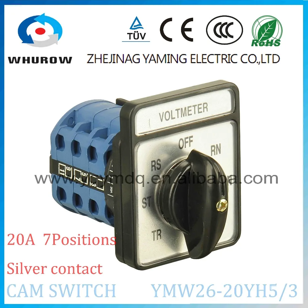7 position selector switch Voltmeter CA10 20A 3 poles 7 position rotary