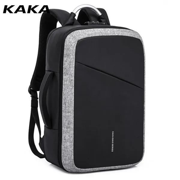 Black Gray Многофункциональный USB зарядные рюкзаки Для мужчин 15 дюймовый ноутбук рюкзак для подростка мужской Mochila путешествия рюкзак с Anti-theft замок - Цвет: Black Gray