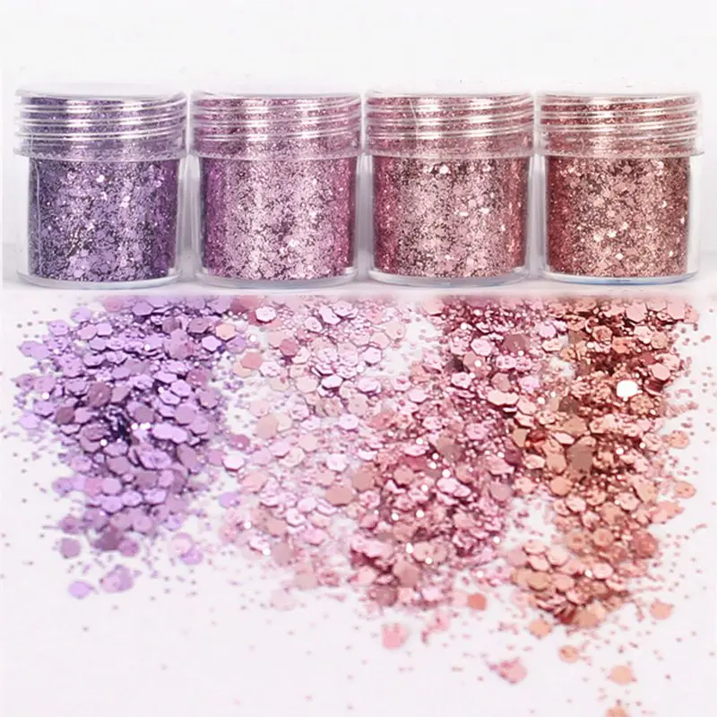 

4Pots Sequins Glitter Dust Powder Paillette Tips Nail Art Decor