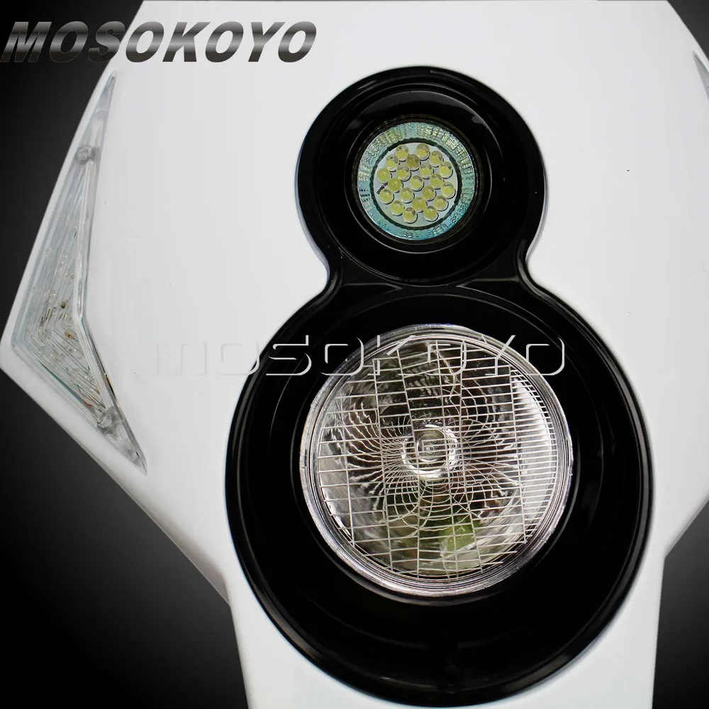 Белый X2 фара для мотокросса питбайк светодиодный индикатор версии внедорожная дорожная фара для Suzuki Yamaha KTM