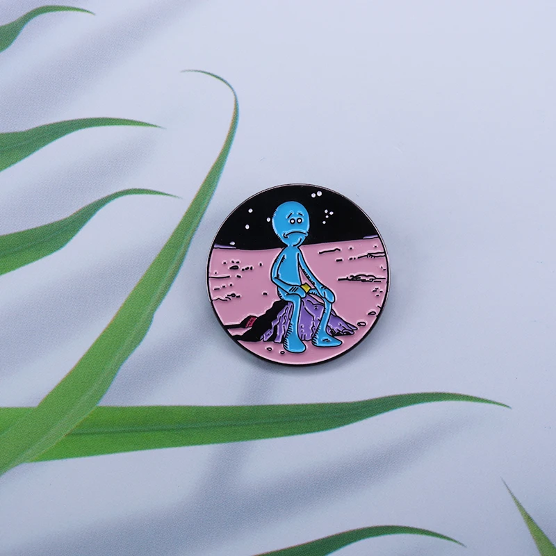 

Mr. Meeseeks button badge cute cartoon Rick and Morty pin