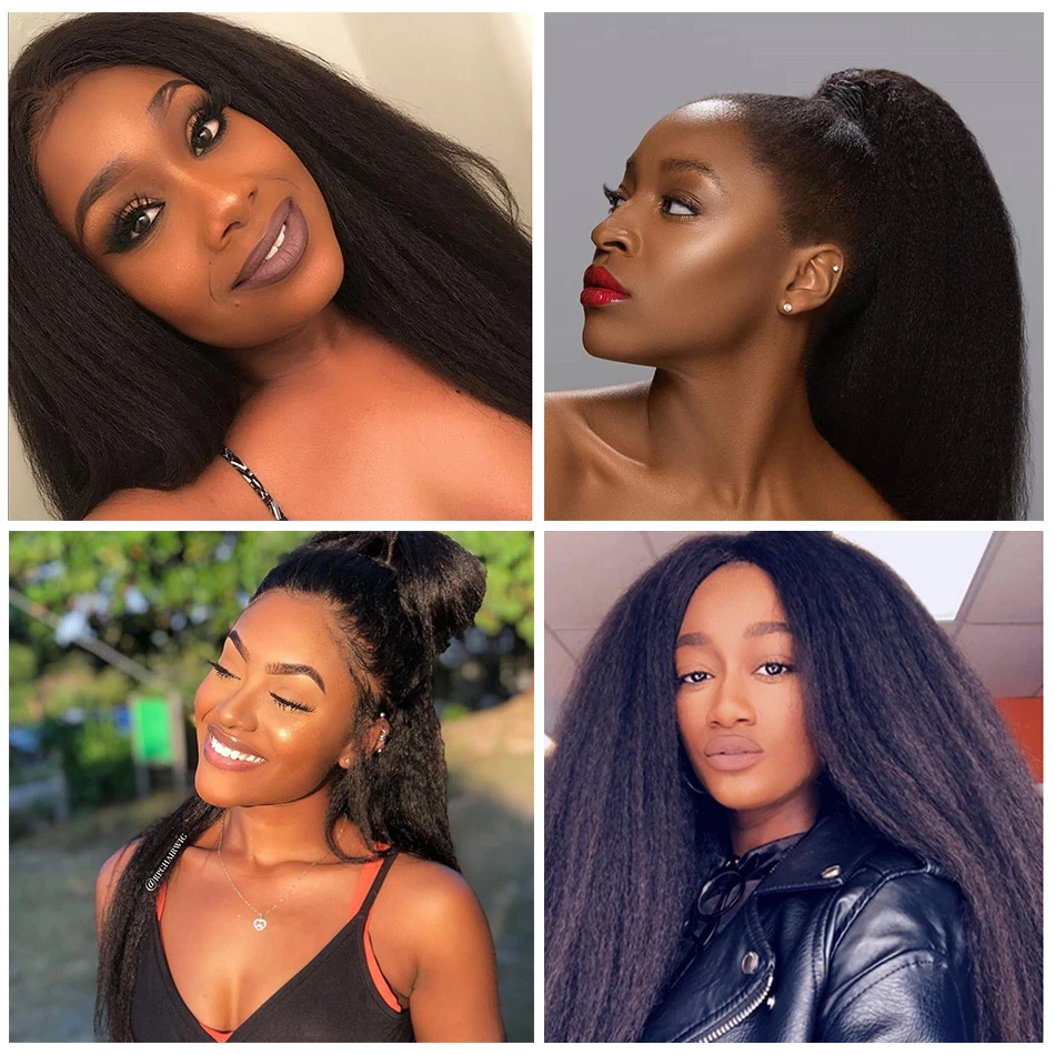 Kinky Straight Brazilian Hair Weave Bundles With Closure Human Hair 3 Bundles With Closure AliSky Hair NonRemy Coarse Yaki 4 PCS Kinky Straight Brazilian Hair Weave Bundles With Closure Human Hair 3 Bundles With Closure AliSky Hair NonRemy Coarse Yaki 4 PCS