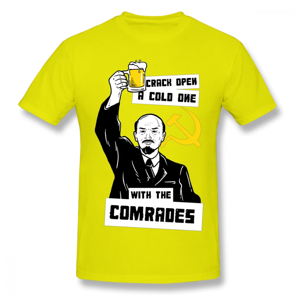 Футболка унисекс, СССР, Ленин, камрад коммунизма, забавный дизайн для мужчин, уличная футболка - Цвет: Цвет: желтый