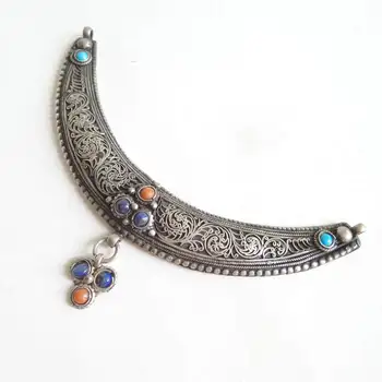 

Tibetan Pendants Antiqued Copper Vintage New Moon Big Pendant Nepal Hand Jewelry TBP663