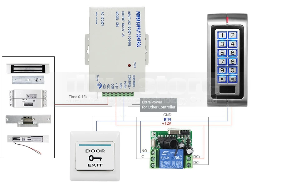 DIYSECUR RFID 125 кГц ID Card пароль металлическая клавиатура управление доступом безопасности системы комплект + удар замок Mangetic замок двери