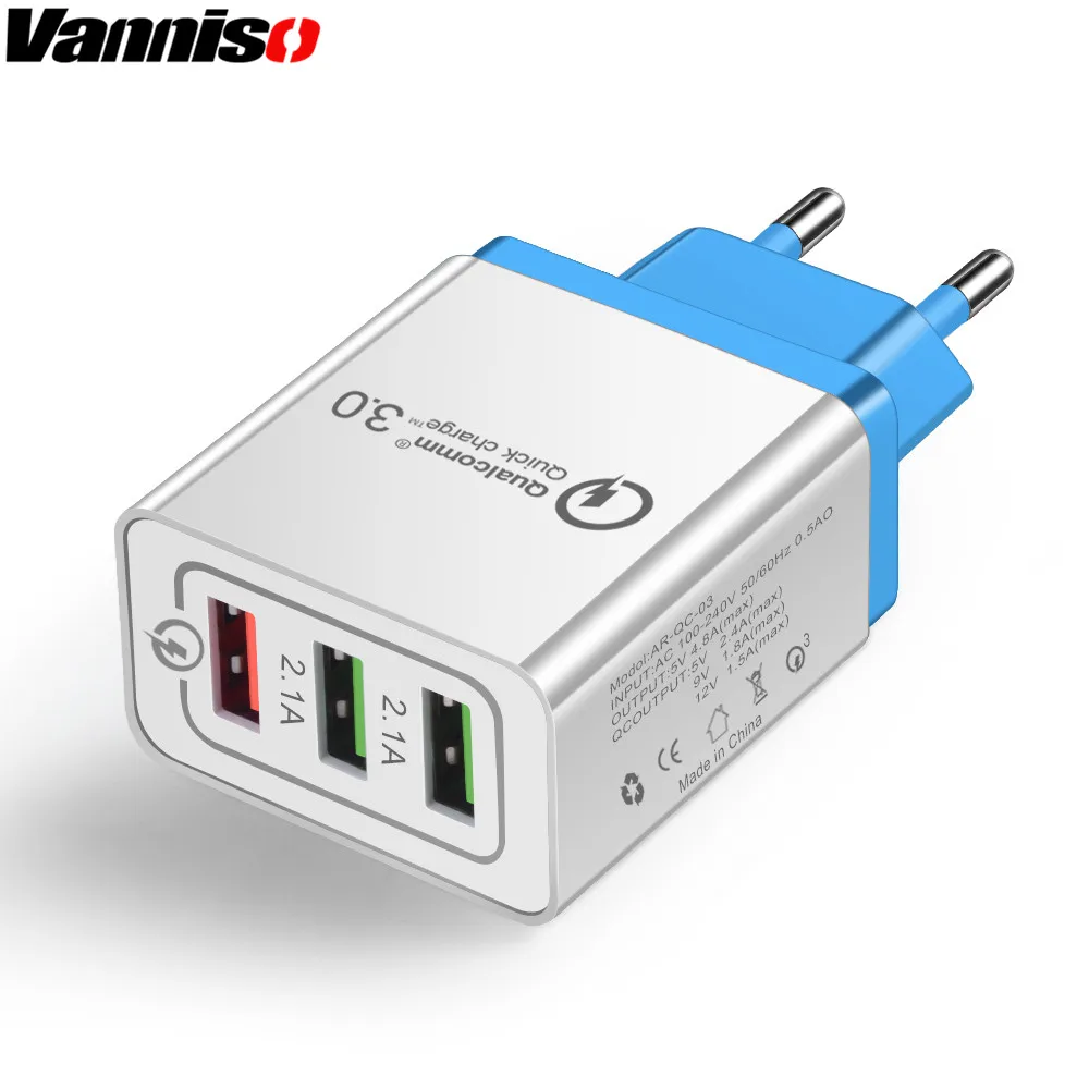 

Vanniso USB Charger Fast charge 3.0 for iPhone X 8 7 Plus iPad Wall Charger for Samsung S10 Xiaomi mi9 Huawei P30 Phone Charger