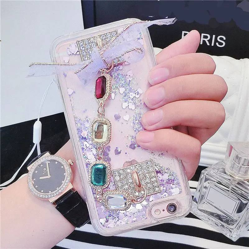 Для samsung A5 A6 A7 A8 2018 плюс Bling quick песок Diamond жидкий со стразами чехол для телефона