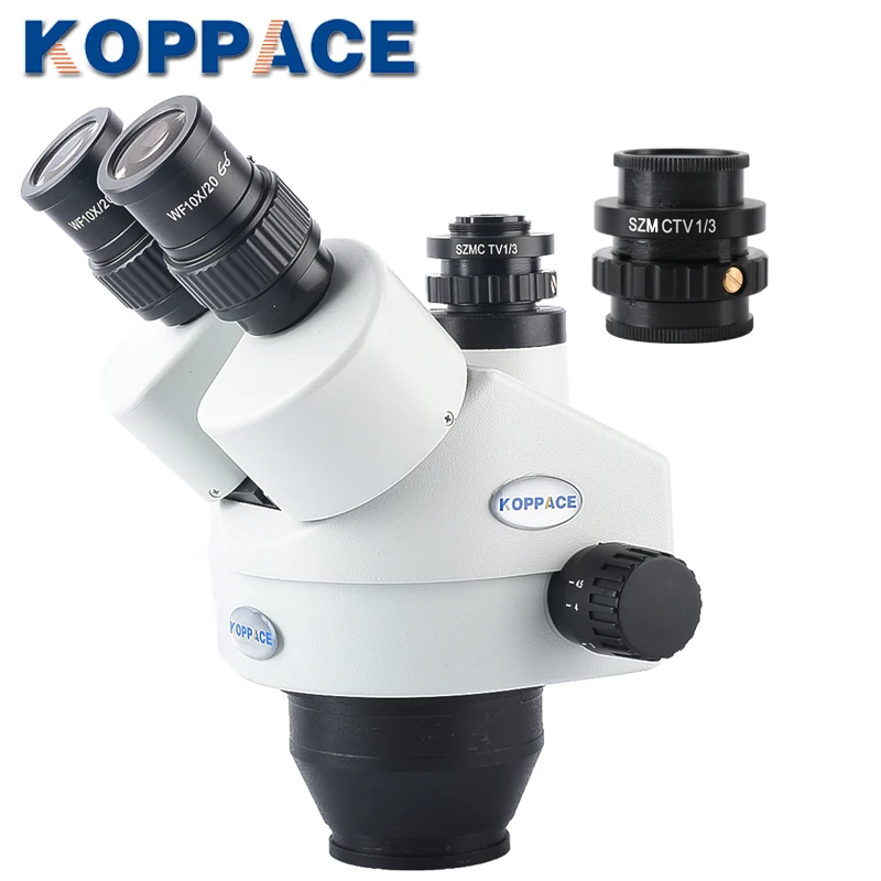 Тринокулярный стереомикроскоп KOPPACE 1/3 CTV C образное крепление интерфейса 25 мм