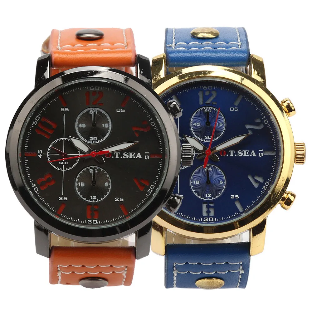 

relogio masculino 2019 Men's Sports Quartz Watches Casual Sport Quartz Watch Luxury Leather Wristwatches erkek kol saati amst