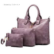 2017 Famous Brand Women Bag Top-Handle Bags Fashion Handle Women Messenger Handbag 3 Set PU Leather Composite Bag 1-88 ladies