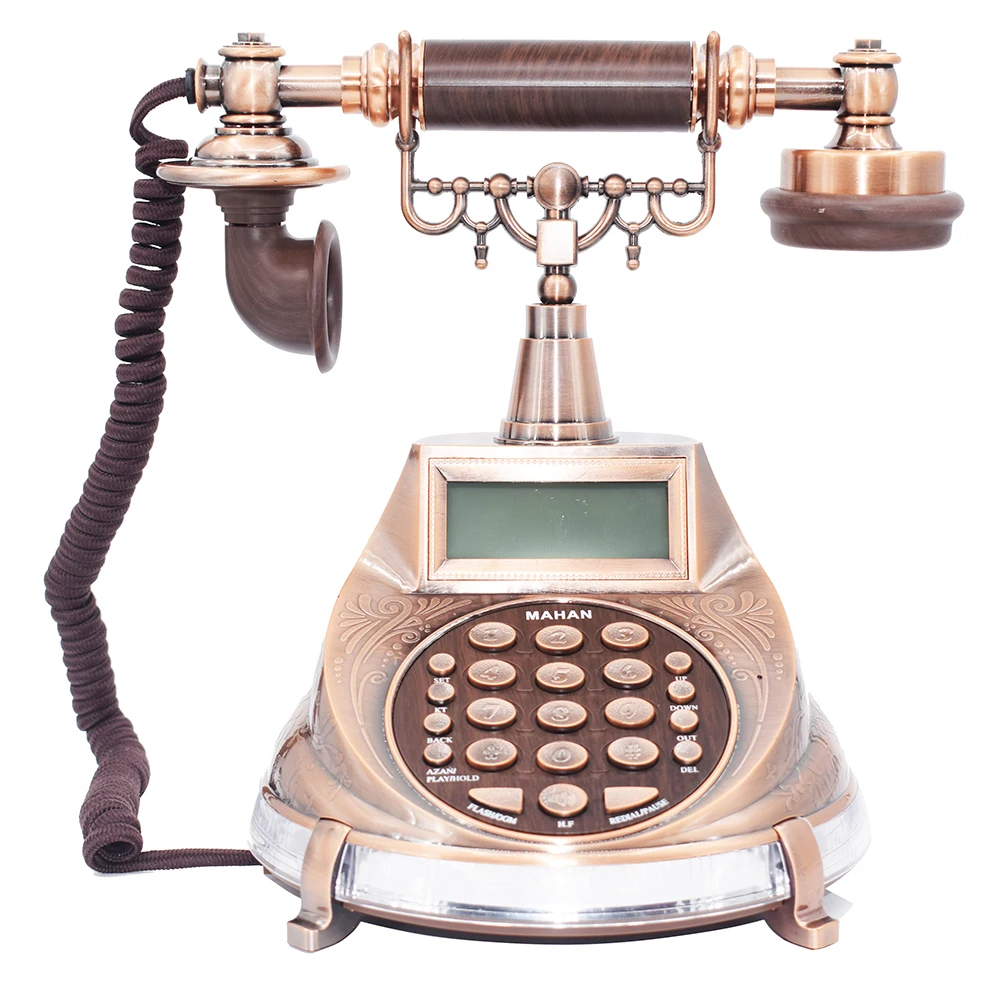

English Arabic Antique Landline Telephone AZAN Time Cord Phone With Call ID Redial Pause Handfree For Home Office Muslim