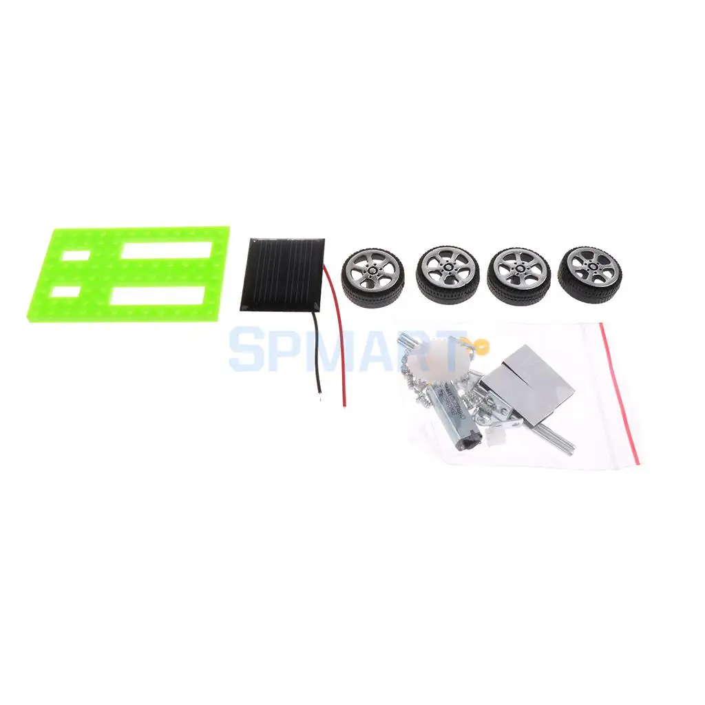DIY Assembled Solar Powered Car Runing Model Kits Science Educational Toys