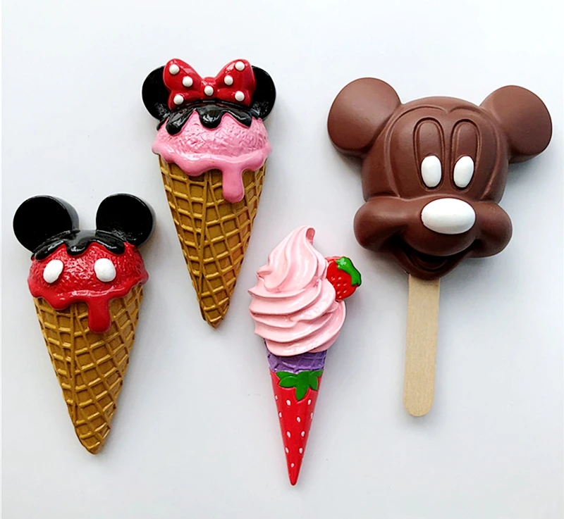 

New Handmade Painted Cute Strawberry Cone Ice Cream 3D Fridge Magnets Tourism Souvenirs Refrigerator Magnetic Stickers Gift