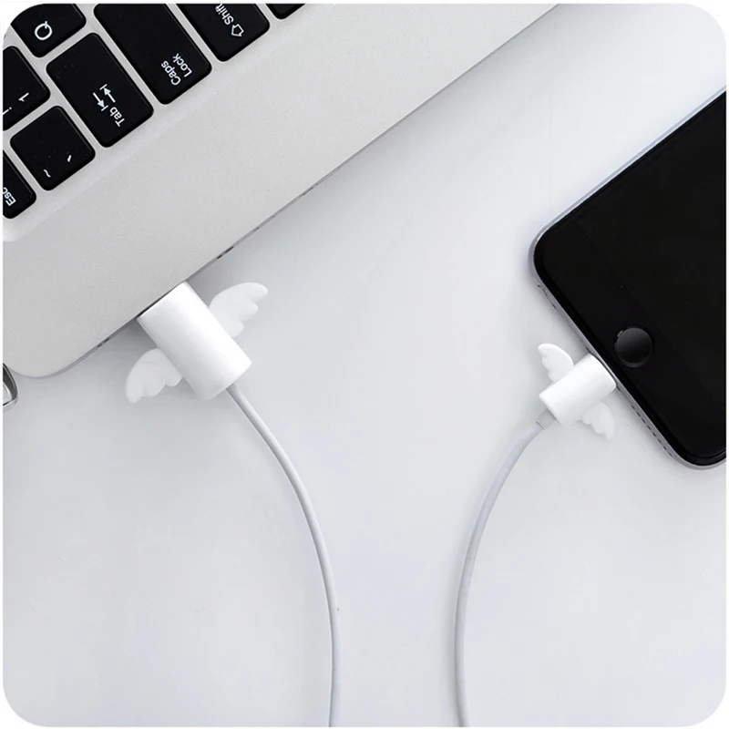 

2PCS Cartoon USB Cable Protector Cable Organizer Data Line Management Charging Protection Cable Winder Cord Saver For iPhone Hot