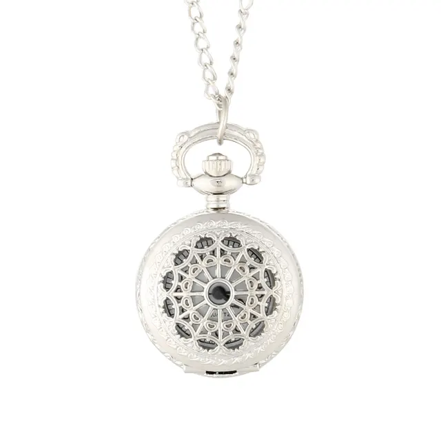 Men Woman Pocket Watch Retro Bronze Tone Round Shape Hollow Spider Web Pattern W Men Woman Pocket Watch Retro Bronze Tone Round Shape Hollow Spider Web Pattern W