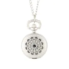 Men Woman Pocket Watch Retro Bronze Tone Round Shape Hollow Spider Web Pattern Watches With Chain Necklace LXH