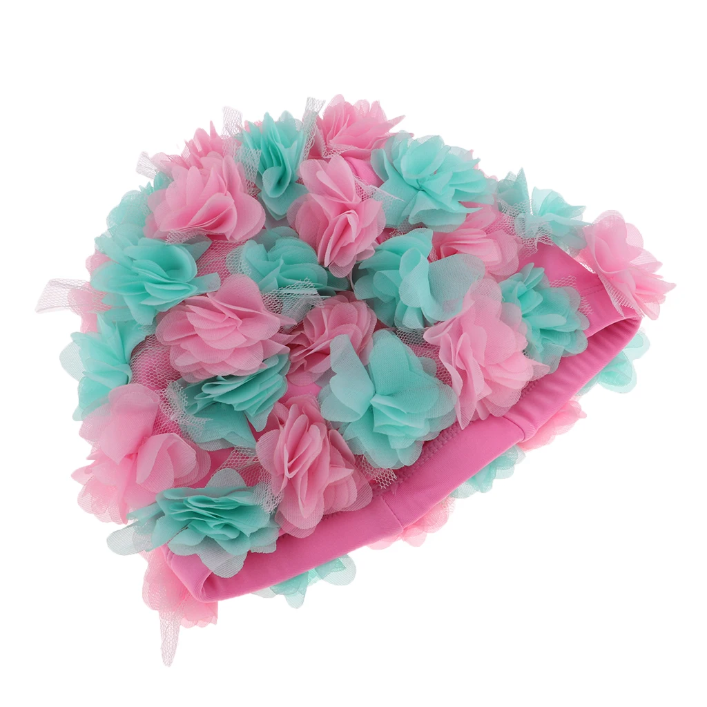 Nylon Retro Floral Swimming Cap Women Ladies Various Colors Available for Sportswear Accessories Swim Swimming Caps Hats