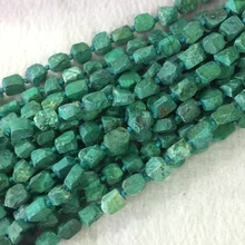 Натуральные необработанные минеральные зеленые хризоколла грубая матовая Граненый Самородок свободной формы бусины 6-8 мм 1" 05495