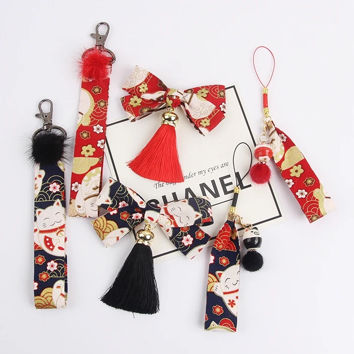 Традиционные Omamori Maneki Neko God Wish blesse Ribbon sakura аксессуары для телефонов подвесные брелоки J02