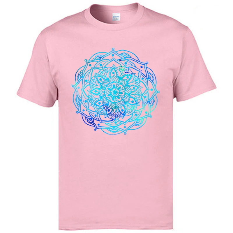 tie dye mandala Autumn Cotton Round Neck Tops T Shirt Short Sleeve Comics Tops & Tees New Design Custom T Shirt tie dye mandala pink