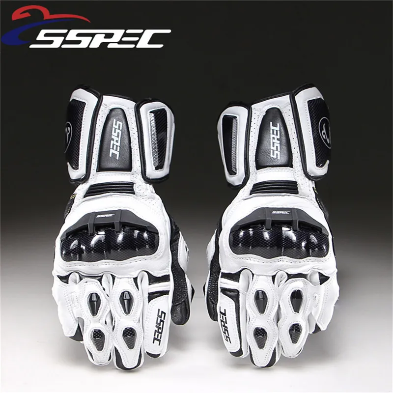 

SSPEC Mens Goatskin Leather Motorcycle Touch Screen Gloves Cross Country Moto Motorbike Racing Riding Gloves Cabon For Outdoors