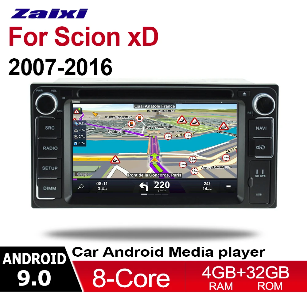 

ZaiXi 2 Din Car Multimedia Player Android 9 Auto Radio For Scion xD 2007~2016 DVD GPS 8 Cores 4GB+32GB Bluetooth WIFI HD Screen