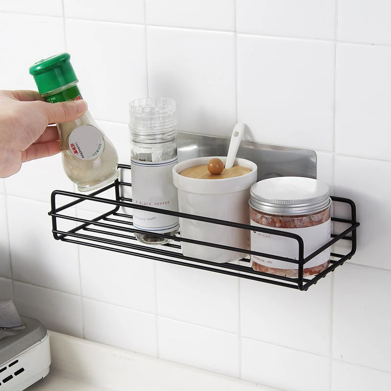 

Bathroom Shelf Adhesive Storage Rack Corner Shower Shelf Kitchen Home Decoration Kitchen Bathroom Organizer Basket