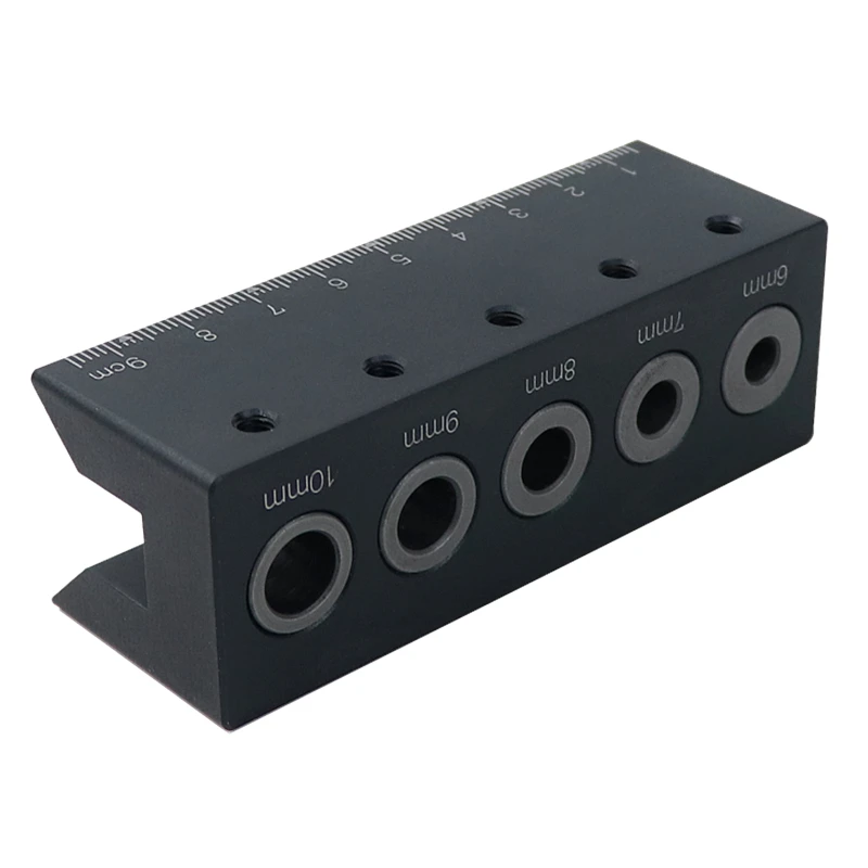 Wood Doweling Jig Straight Angle Guide Pocket Hole Jig Kit Aluminum Alloy Hole Drill Guide Locator