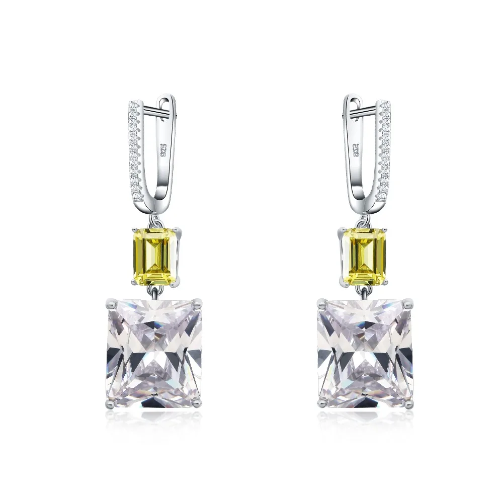 

Big Princess Cut Zirconia English Lock Earrings Ring For Women Party Jewelry Gold Color Green Crystal Brincos Aneis Mujer