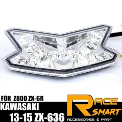 Мотоцикл Фонарь задний фонарь для Kawasaki 2013 2014 2015 ZX-636 Z800 ZX-6R светодио дный поворотники стоп ZX 636 ZX 6R Z 800