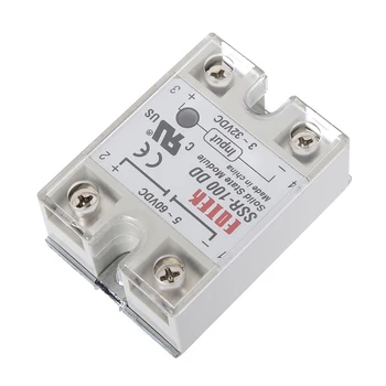 

1pc Mayitr SSR-100DD Solid State Module Relay 100A 3-32V DC/5-60V DC Contactless Solid-state Relays 62*45*22mm