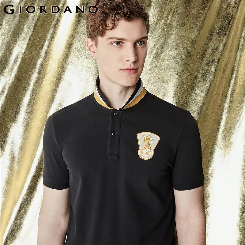 

Giordano Men Polo Shirt Embroidery Polo Men Country Pattern Camisa Polo Masculina 2018 Summer Polo Hombre Cotton Clothing