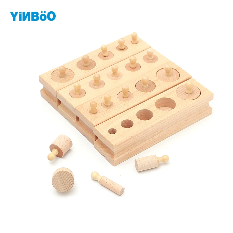 Montessori Educational Wooden Toys For Children Cylinder Socket Blocks Toy font b Baby b font Development