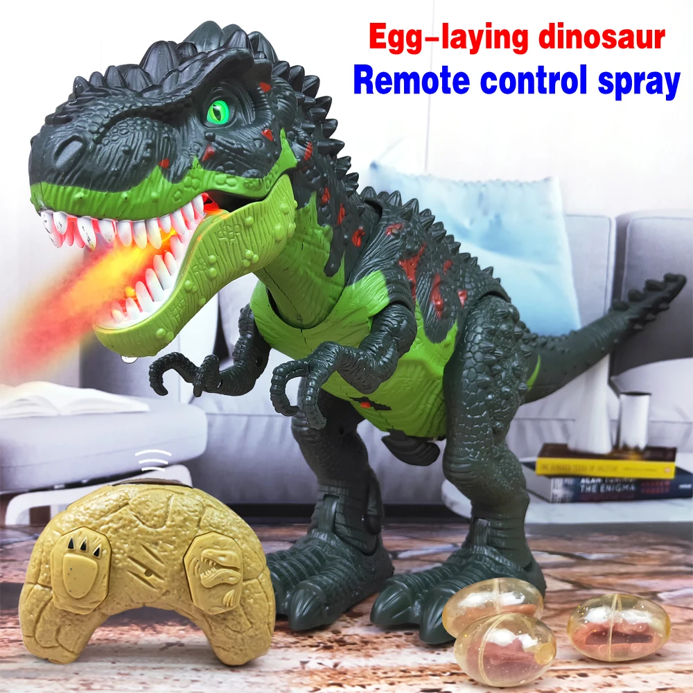 Remote Control RC Dinosaur Toys Walking Egg-laying Spraying Children Gift 