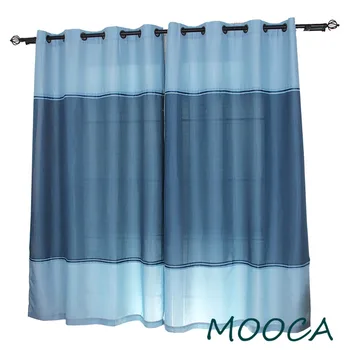 

Mediterranean style living room curtain grommet top finished curtain blackout curtain bedroom navy blue 140X210cm