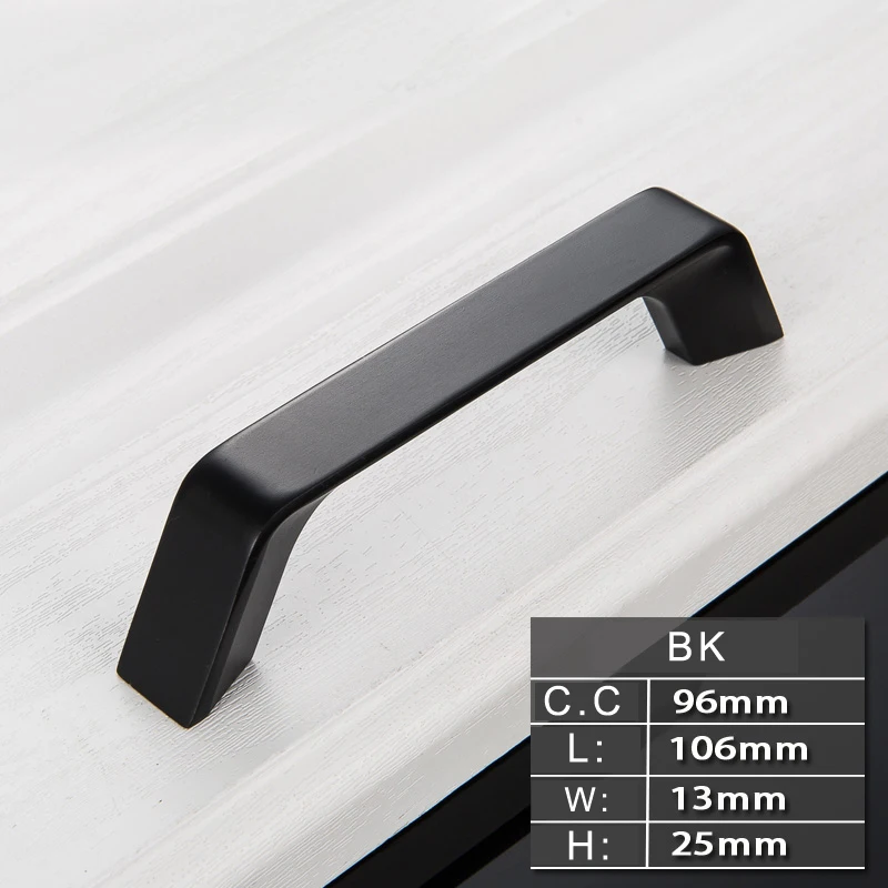 

Wardrobe Door Handle Drawer Shoe Cabinet Black Handle Modern New Cabinet, Kitchen Door Lengthened Knobs
