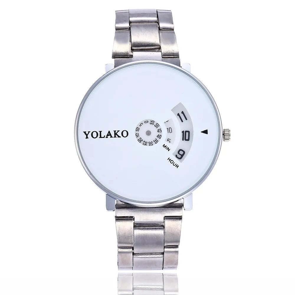 YOLAKO Fashionable High Hardness Glass Mirror Women General Steel Belt Watch
