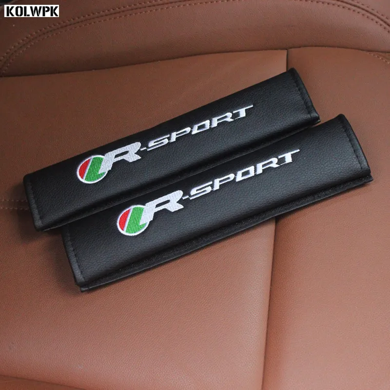 2PCS Car styling Seat Belt Cover Shoulder Pads PU Seat Belt Shoulder