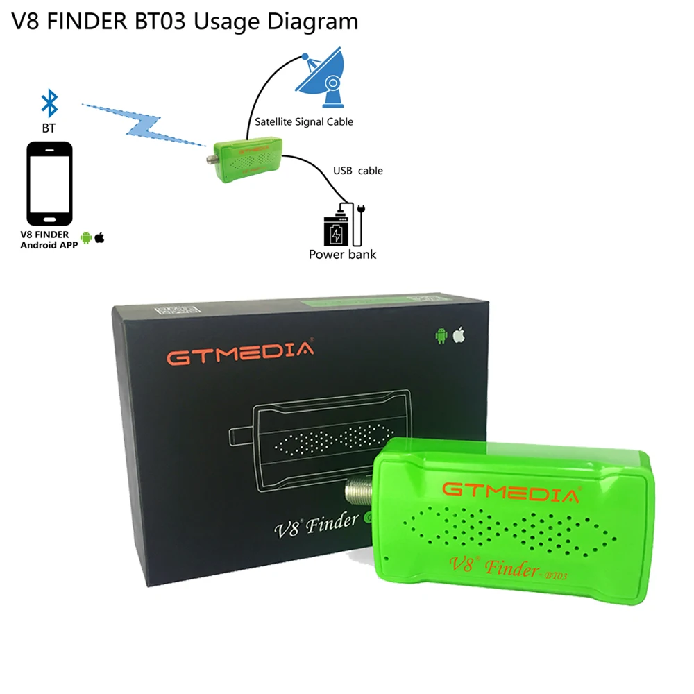 

DVB Finder DVB-S2 Multi GTMEDIA V8 Finder BT03 Support Bluetooth standard demodulation & decoding free shipping