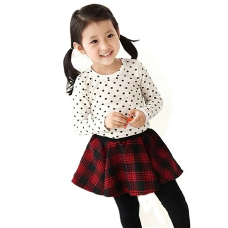 Осенняя Повседневная Блузка для девочек, рубашка, блузки для маленьких девочек, рубашка в горошек с длинными рукавами, топы, Blusa, 3 цвета, 2-6T