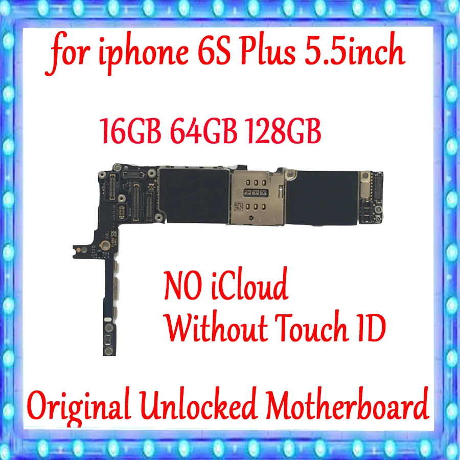 Оригинальная разблокированная материнская плата для iPhone 6S Plus без Touch ID 100%