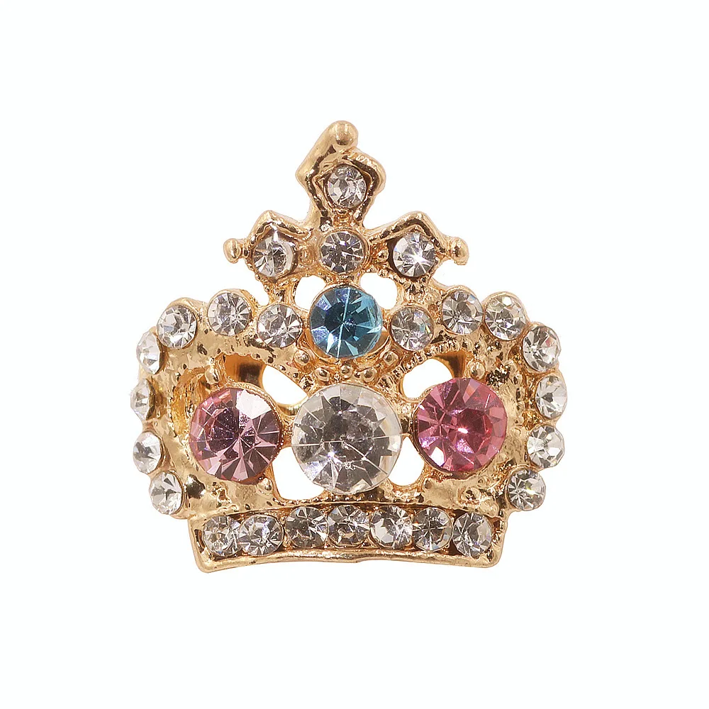 

PULATU Rhinestone Crown Brooches for Women Fashion Accessories Metal Small Brooch Pins Arabian Scarf Gift