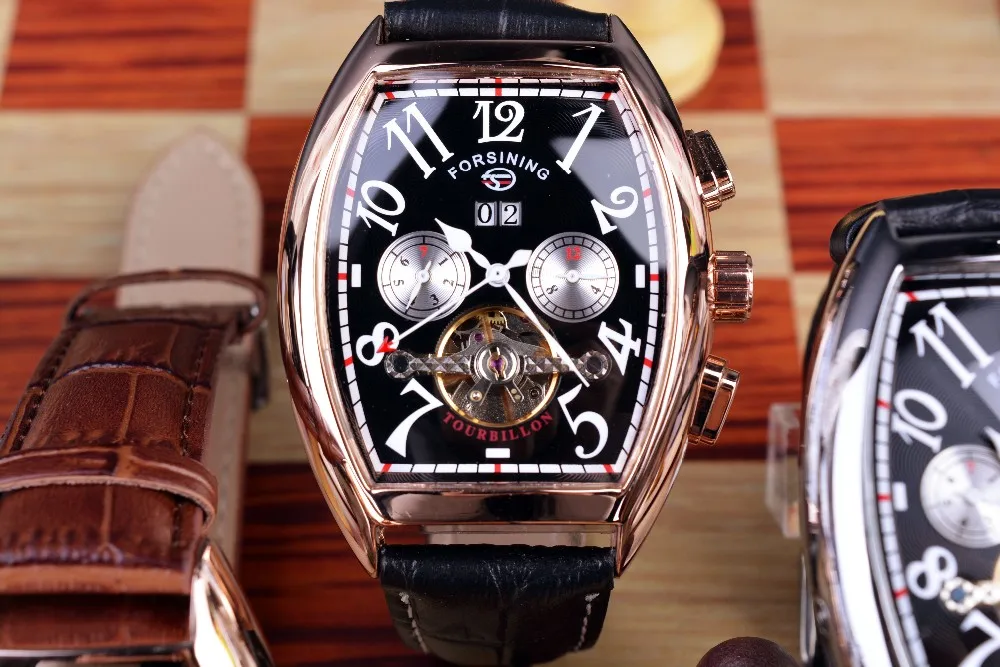Forsining дата Месяц Дисплей Чехол из розового золота для мужчин s часы лучший бренд класса люкс автоматические часы Montre Homme Часы для мужчин повседневные часы