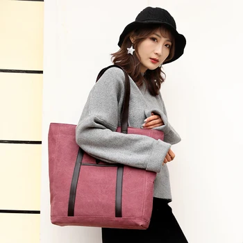 

Women canvas bag Ladies shoulder bag leisure cotton handbags tote hand bag